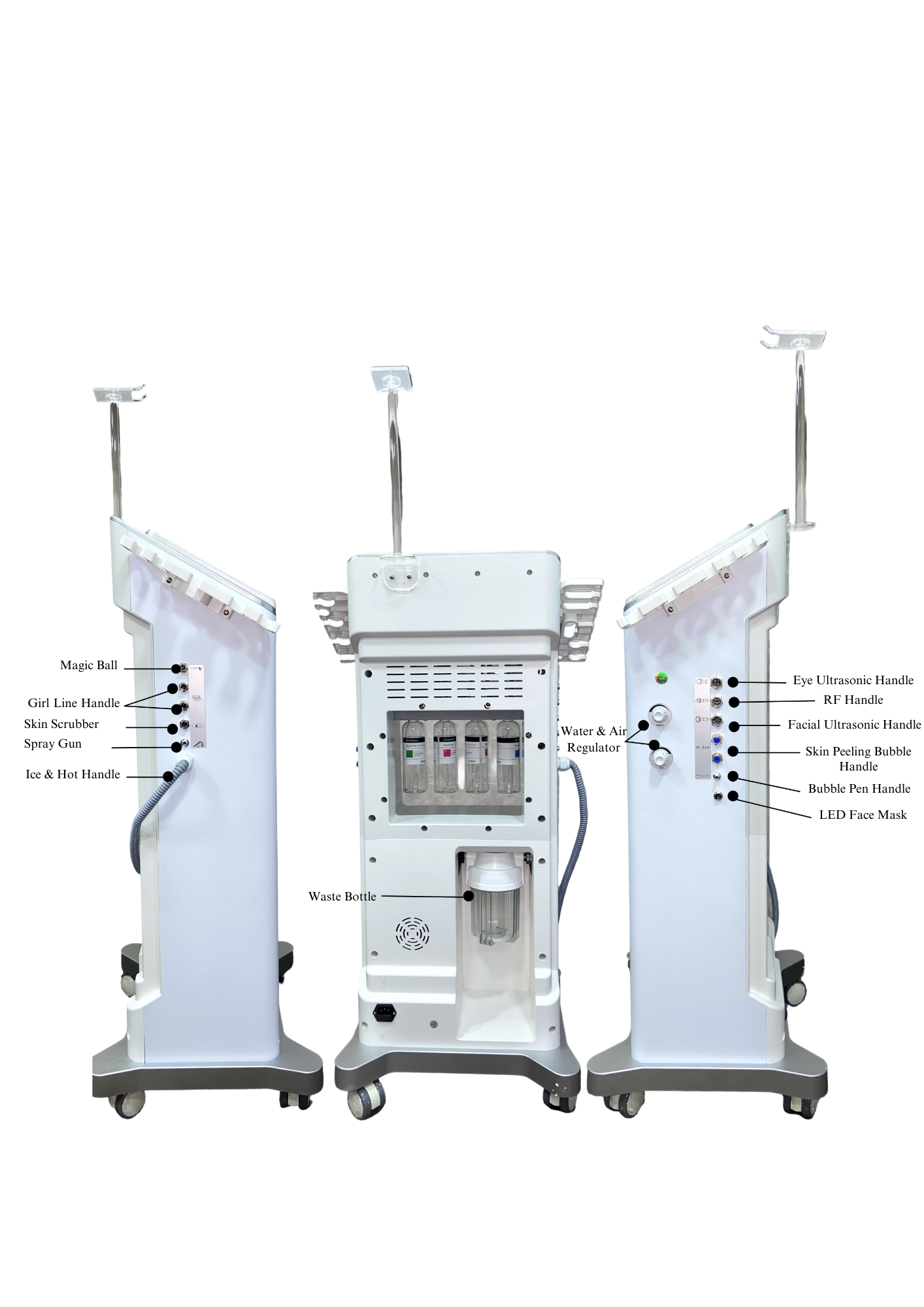 Beautrix Aesthetics 11-in-1 Hydra Facial Machine | Professional Skin Care Device with Eye Ultrasonic Handle, RF Therapy, Magic Ball, LED Mask & Bubble Pen for Deep Cleansing, Anti-Aging & Skin Rejuvenation