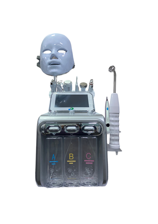 Beautrix Aesthetics 9-in-1 Hydra Facial Machine | Advanced Skin Care Device with Mole Removal, RF Handle, LED Mask, Ice Hammer & High Frequency for Deep Cleansing, Anti-Aging