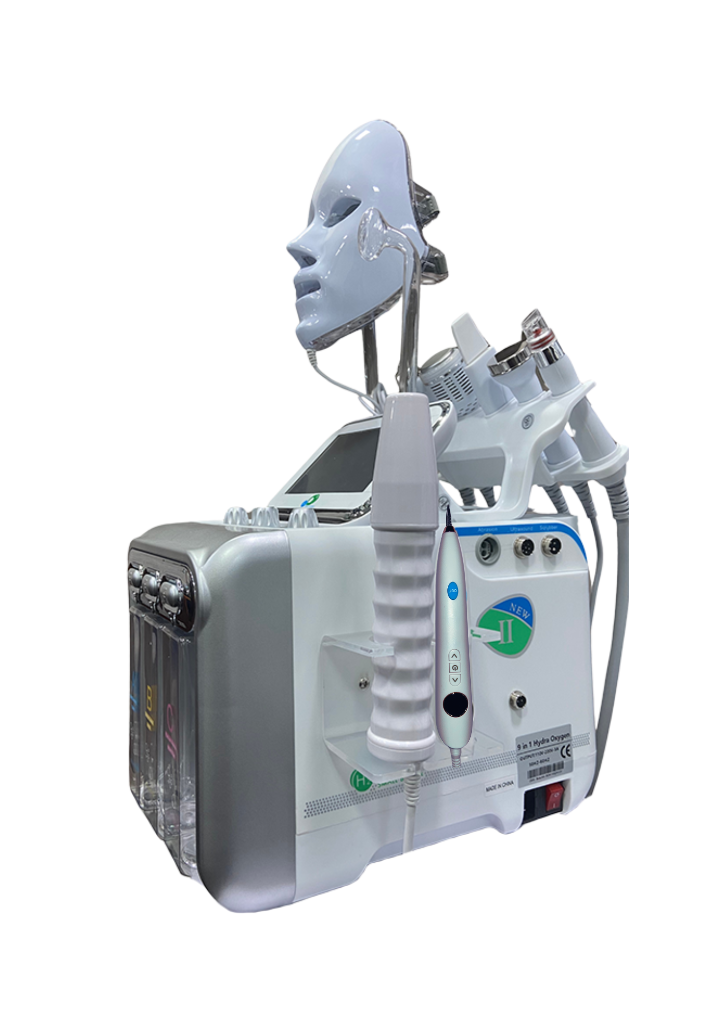 Beautrix Aesthetics 9-in-1 Hydra Facial Machine | Advanced Skin Care Device with Mole Removal, RF Handle, LED Mask, Ice Hammer & High Frequency for Deep Cleansing, Anti-Aging