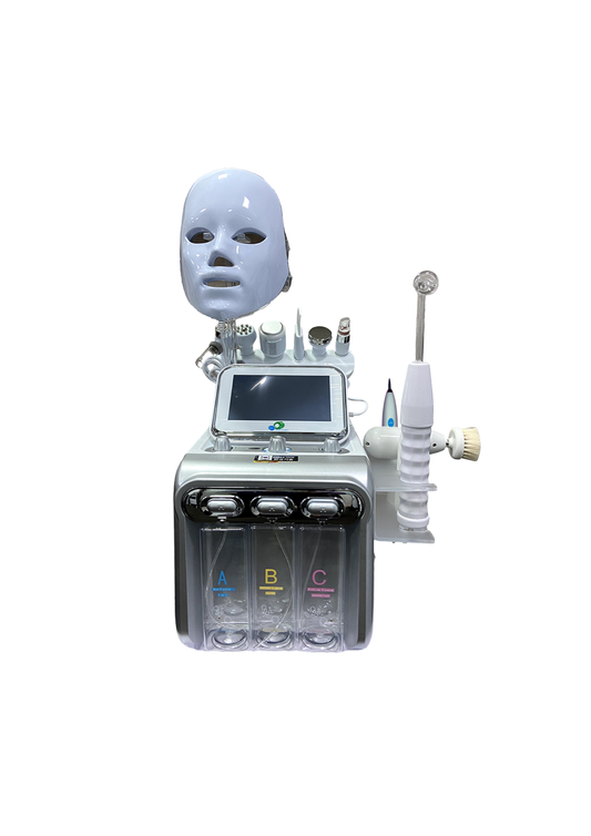 Beautrix Aesthetics 10-in-1 Hydra Facial Machine | Professional Skin Care Device with Mole Removal, RF Handle, Facial Brush, LED Mask, Ice Hammer & High Frequency for Deep Cleansing and Anti-Aging