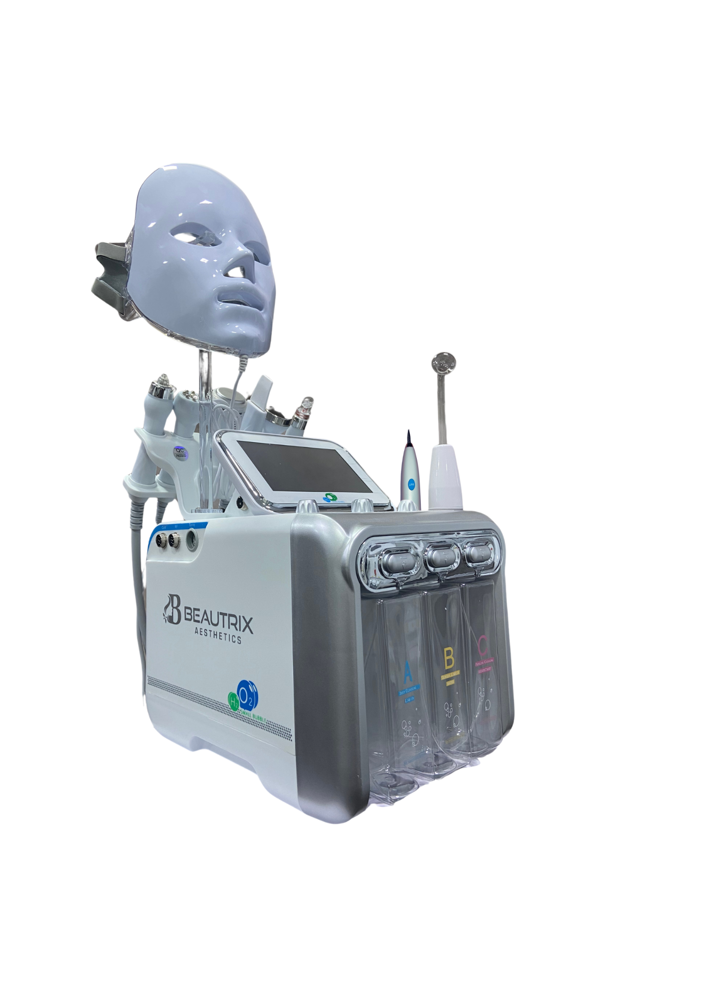 Beautrix Aesthetics 9-in-1 Hydra Facial Machine | Advanced Skin Care Device with Mole Removal, RF Handle, LED Mask, Ice Hammer & High Frequency for Deep Cleansing, Anti-Aging