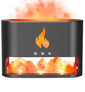 Aroma Diffuser Flame Essential Oil : Ultimate Aromatherapy Aid with Realistic Flame Effect, Silent Operation (Black or White Color May Vary)