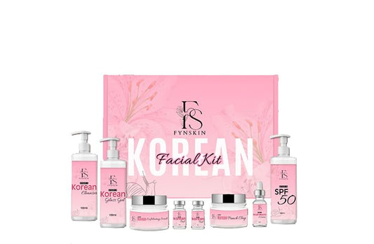 Korean Glass Skin Perfection Hydrafacial Kit: Complete 7-Step Hydra Facial System (450 Gms, 12 - 13 Facials )