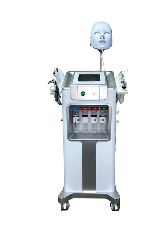 Beautrix Aesthetics 11-in-1 Hydra Facial Machine | Professional Skin Care Device with Eye Ultrasonic Handle, RF Therapy, Magic Ball, LED Mask & Bubble Pen for Deep Cleansing, Anti-Aging & Skin Rejuvenation