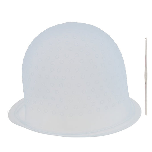 1PCS Professional Reusable Hair Coloring Highlighting Bleaching Cap with Hook Salon Home Tools - blue