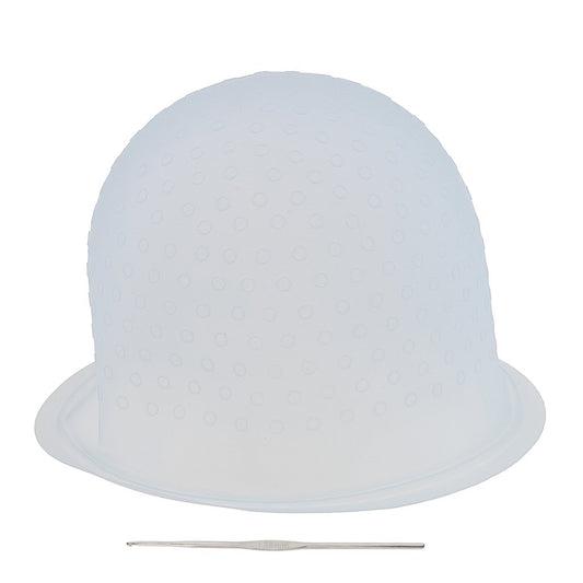 1PCS Professional Reusable Hair Coloring Highlighting Bleaching Cap with Hook Salon Home Tools - blue