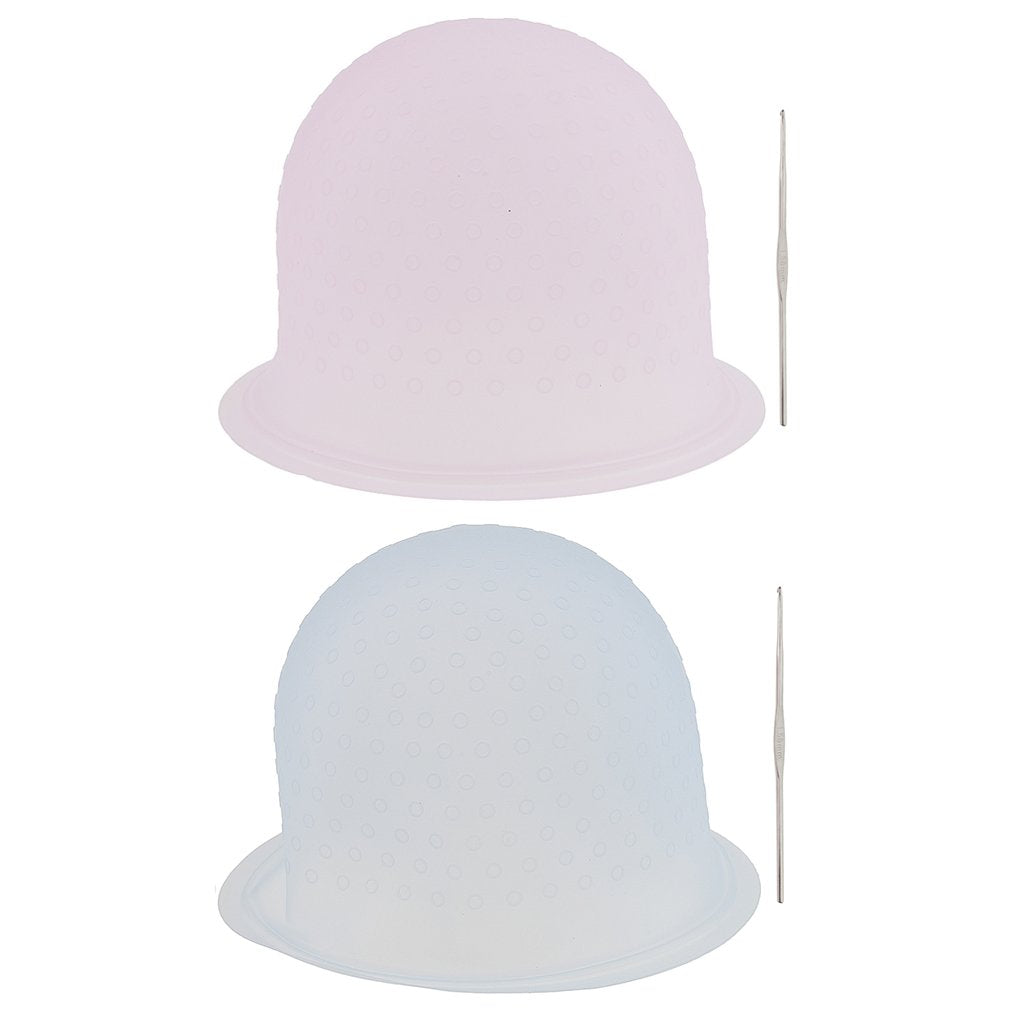 1PCS Professional Reusable Hair Coloring Highlighting Bleaching Cap with Hook Salon Home Tools - blue