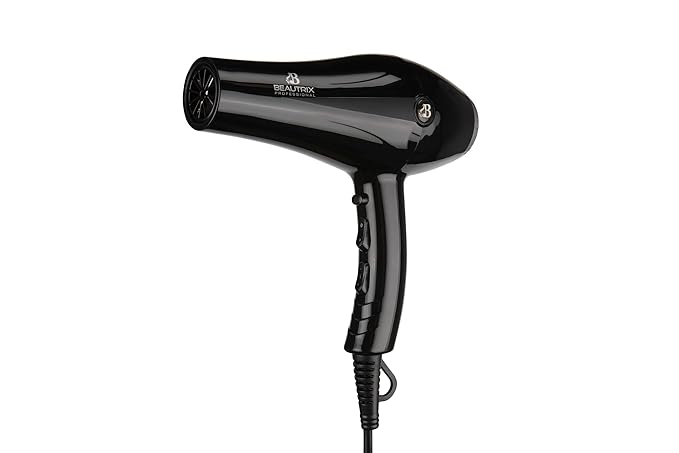 Hair Dryer 1800W AC motor black with Beaufix logo, 2 speed settings