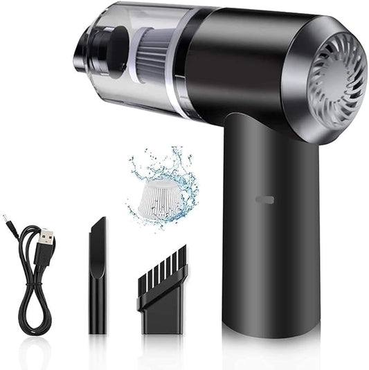 2 in 1 Car Vacuum Cleaner - 120W High-Power Handheld Wireless With Dust Collection/Lighting, Home and Car Dual-Use, Portable USB Rechargeable, Black