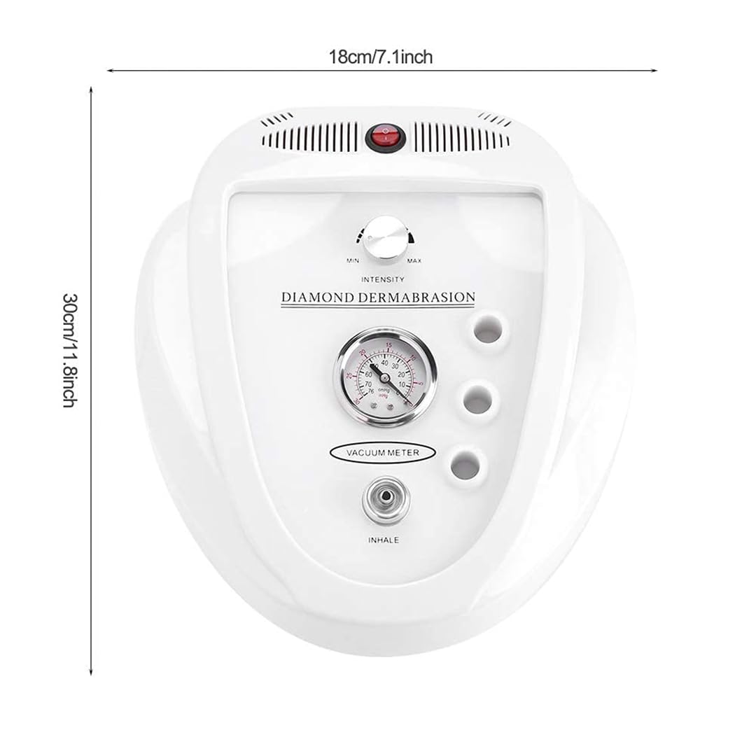 Diamond Dermabrasion Machine, Vacuum Suction Facial System with Intensity Control, White