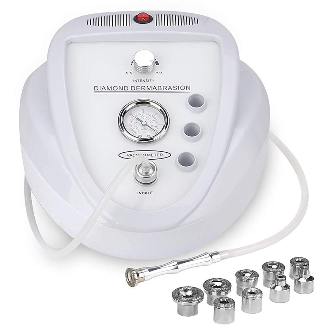 Diamond Dermabrasion Machine, Vacuum Suction Facial System with Intensity Control, White