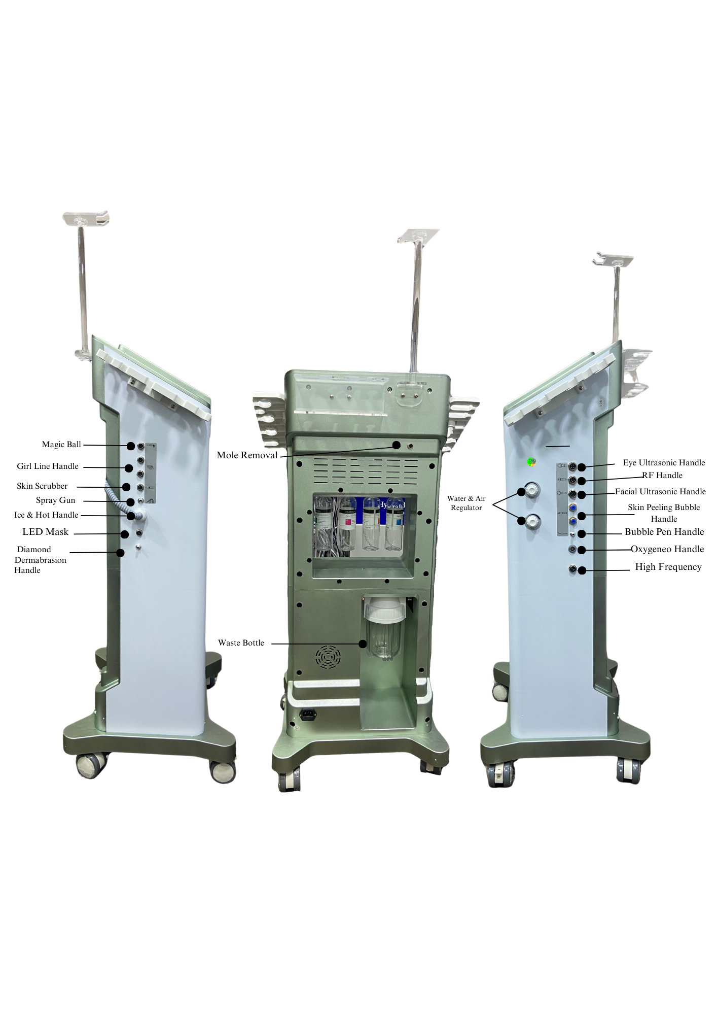 Beautrix Aesthetics 15-in-1 Hydra Facial Machine | Advanced Skin Care Device with Oxygeneo, RF Therapy, Diamond Dermabrasion, Mole Removal, LED Mask