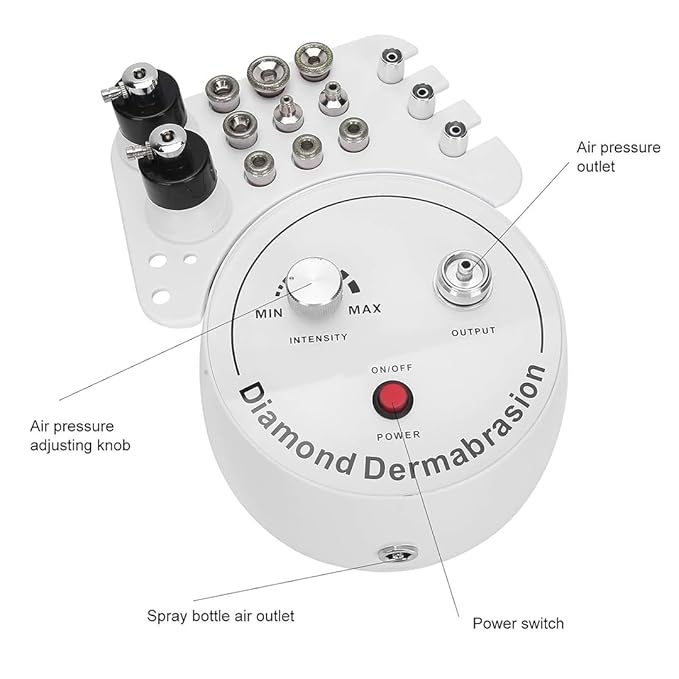 Diamond Microdermabrasion Machine for Facial, Professional At Home Beauty Device with Vacuum Suction, Diamond Tip Exfoliation & Hydration Spray, Deep Pore Cleaner, Blackhead Remover, Anti Aging Skin Care Tool