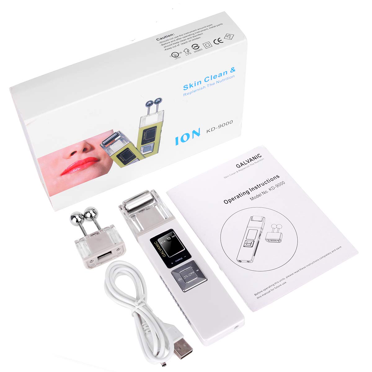 Portable Galvanic Microcurrent Skin Firming Machine, Anti-aging Face Lift Massager Home Use Beauty Salon Device