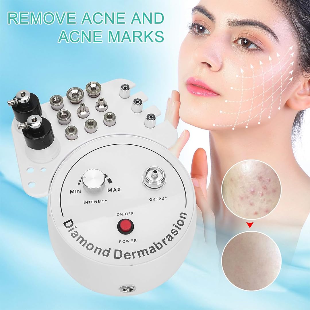 Diamond Microdermabrasion Machine for Facial, Professional At Home Beauty Device with Vacuum Suction, Diamond Tip Exfoliation & Hydration Spray, Deep Pore Cleaner, Blackhead Remover, Anti Aging Skin Care Tool