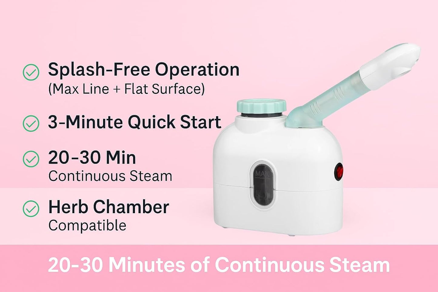 Facial Steamer for Women – Herbal Steam & Essential Oil Diffuser | Deep Pore Cleanser, Skin Glow & Spa Hydration Machine for Home Use