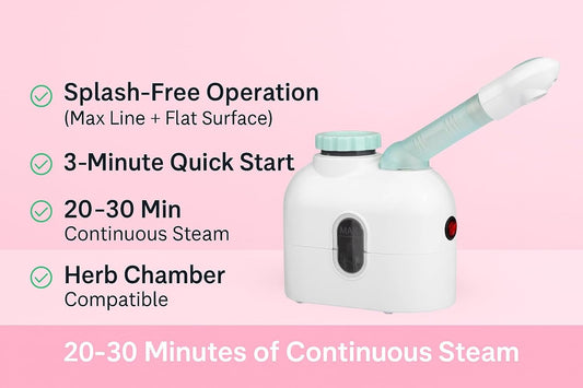 Facial Steamer for Women – Herbal Steam & Essential Oil Diffuser | Deep Pore Cleanser, Skin Glow & Spa Hydration Machine for Home Use
