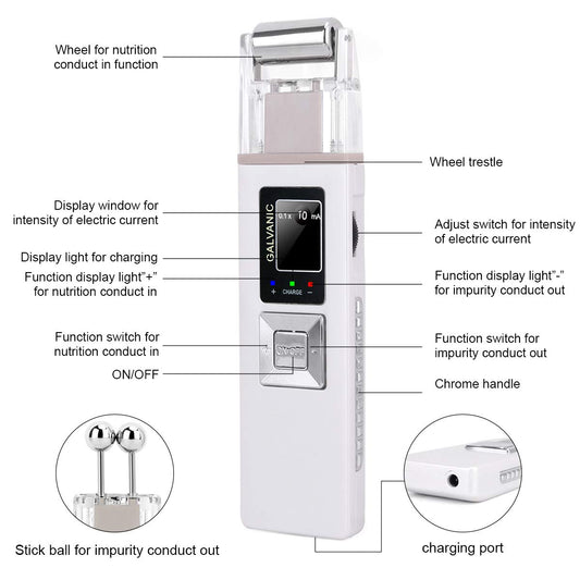 Portable Galvanic Microcurrent Skin Firming Machine, Anti-aging Face Lift Massager Home Use Beauty Salon Device
