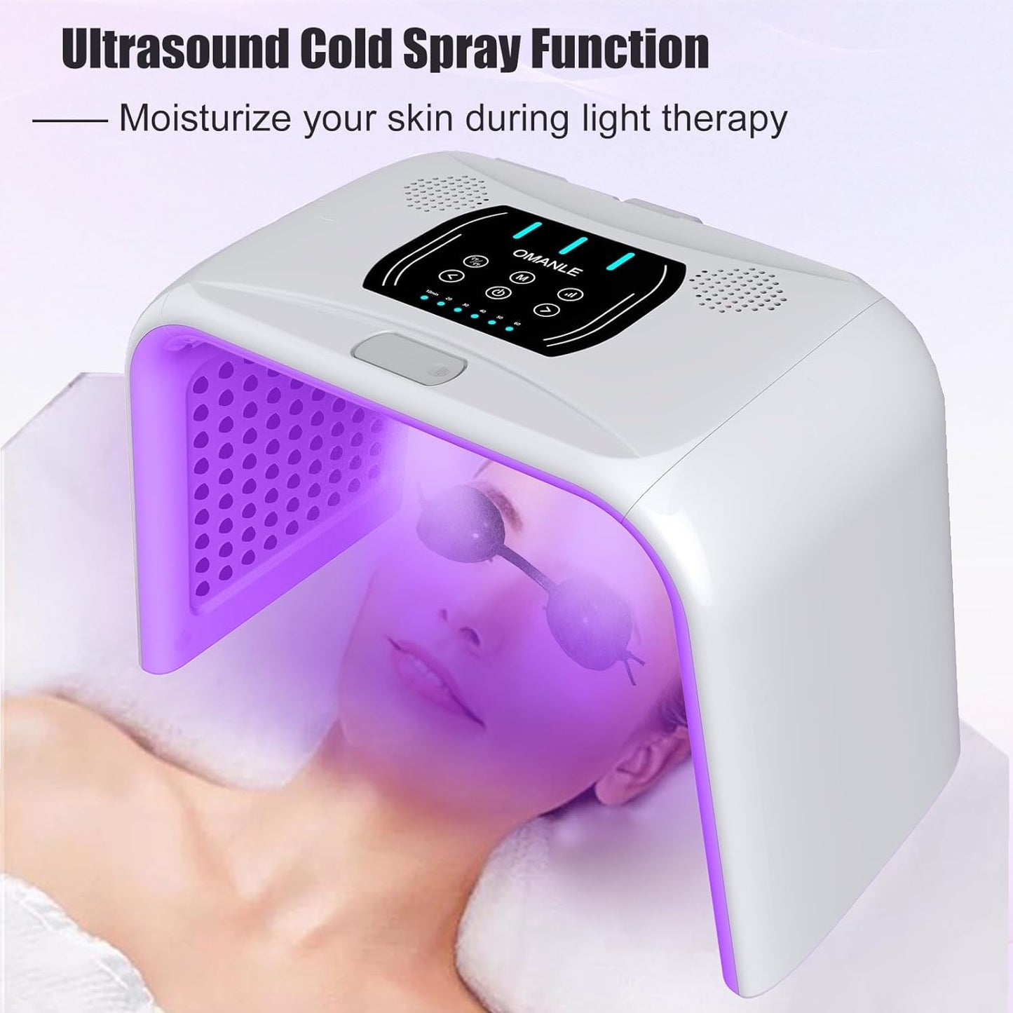 Omega Light PDT Photon Therapy Device | 7 Color LED Skin Care Tool for Wrinkle Removal, Skin Rejuvenation, and Spa-Grade Beauty - Skin-Friendly & Professiona (With Mist)