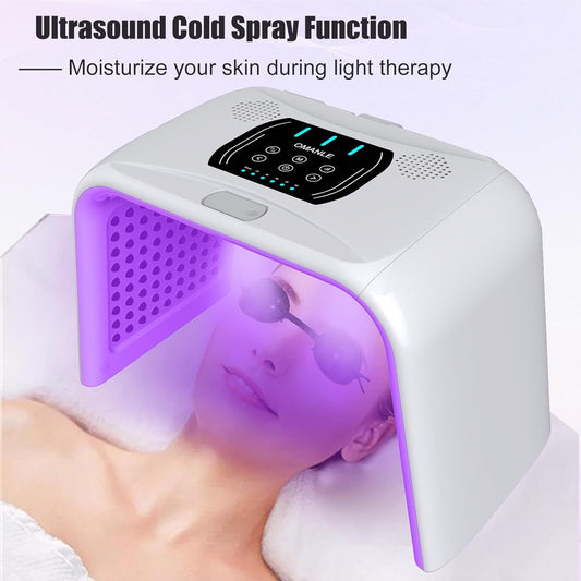 Omega Light PDT Photon Therapy Device | 7 Color LED Skin Care Tool for Wrinkle Removal, Skin Rejuvenation, and Spa-Grade Beauty - Skin-Friendly & Professiona (With Mist)
