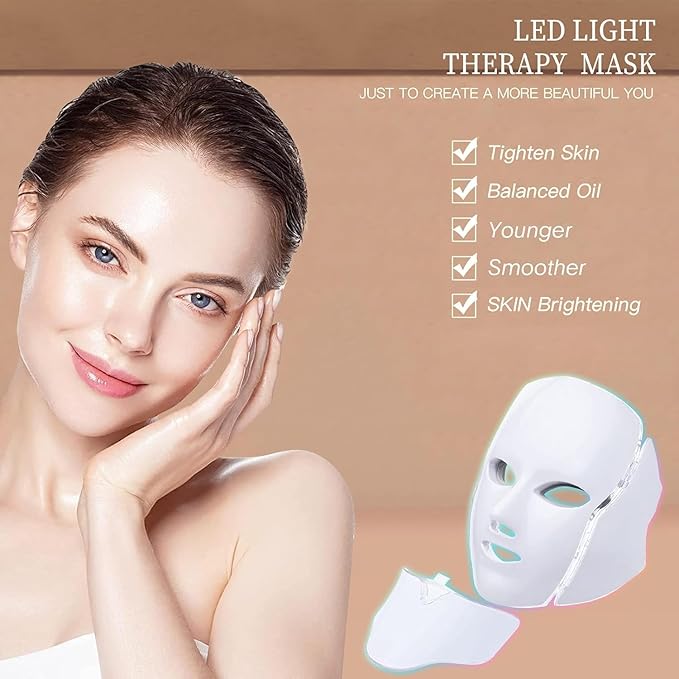EliteSkin Luxe LED Face Mask - Premium 7-Color Light Therapy with Advanced Blue & Red Spectrum