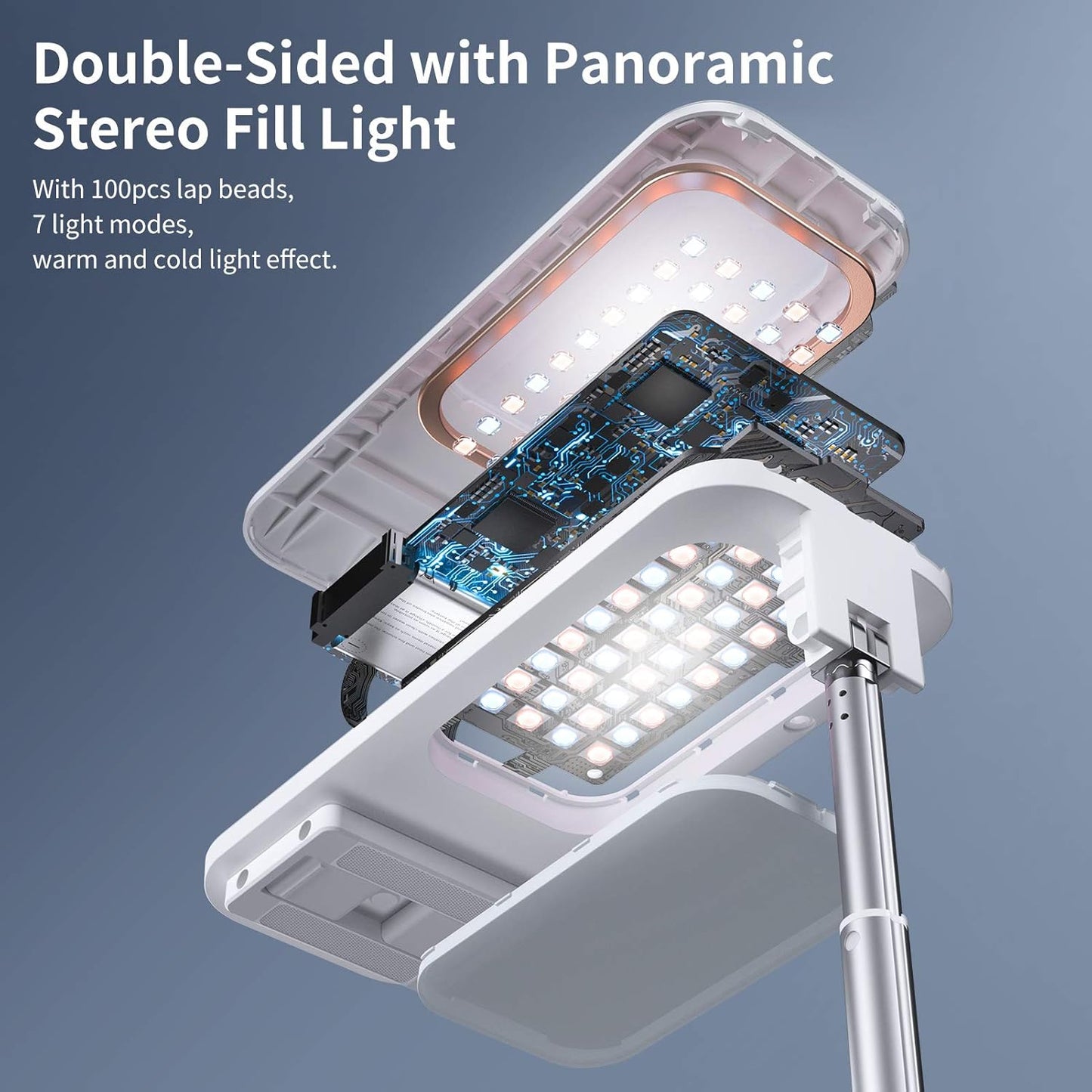 Selfie Ring Light Portable Mini LED Desk Ringlight 3200-5500K With 1000Mah Battery For Live Stream Make Up Youtube Tiktok Dimmable LED Camera Ring Light For Iphone & Android Phone