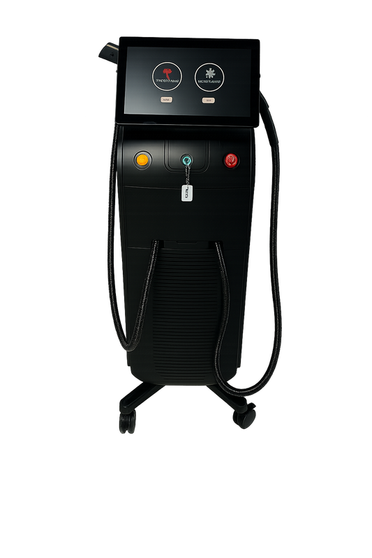 Soprano 2-in-1 diode and Nd Yag pico laser machine for clinical use, high power for hair removal and tattoo removal