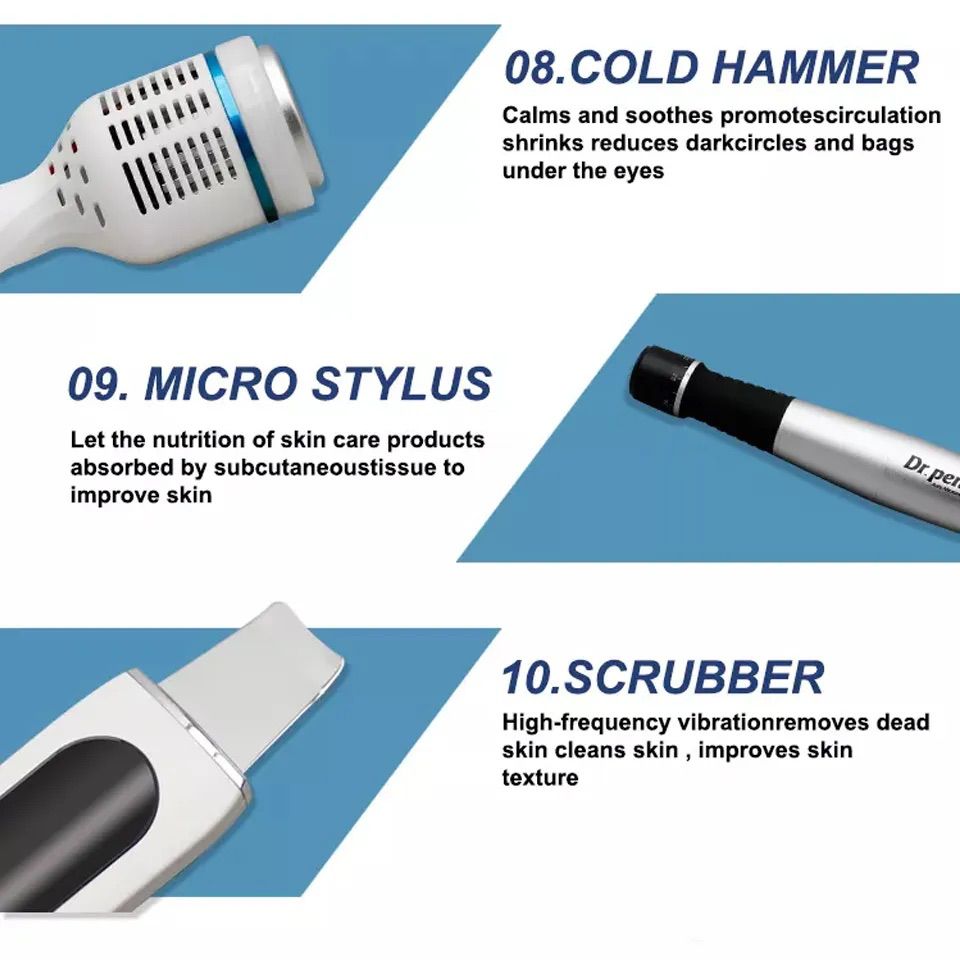 14 IN 1 HydraFacial Md Dermabrasion Machine Skin Care Facial Tightening Hydro Water Jet Peeling Face Deep Cleansing Diamond