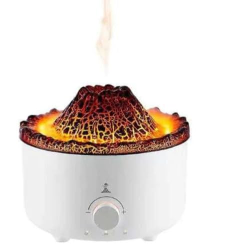 Aroma Diffuer with Volcano Flame Remote Control Aromatherapy Air Humidifier Essential Oil Diffuser