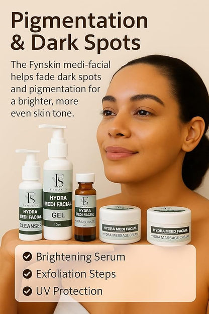 Fynskin Hydra Medi Facial Kit – Complete 8 Step Skincare Set for Deep Hydration & Instant Brightening | Professional Facial Kit for All Skin Types (10-12 Facials )