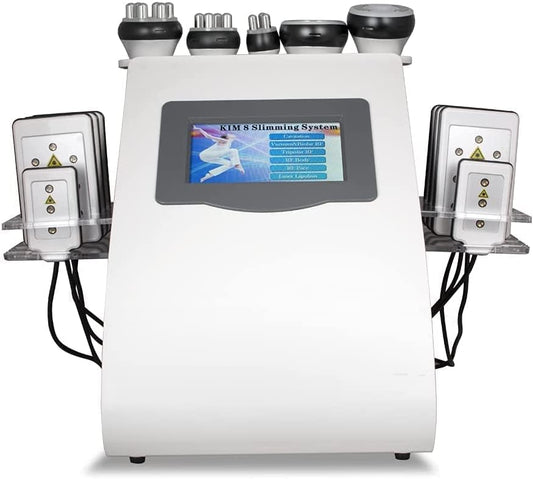 6 in 1 ultrasonic cavitation and RF body slimming machine with LCD display and lipo laser pads