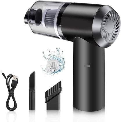 2 in 1 Car Vacuum Cleaner - 120W High-Power Handheld Wireless With Dust Collection/Lighting, Home and Car Dual-Use, Portable USB Rechargeable, Black