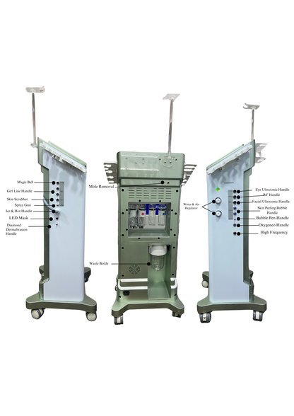 Beautrix Aesthetics 15-in-1 Hydra Facial Machine | Advanced Skin Care Device with Oxygeneo, RF Therapy, Diamond Dermabrasion, Mole Removal, LED Mask
