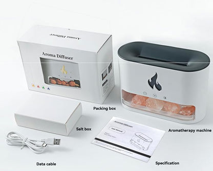 Aroma Diffuser Flame Essential Oil : Ultimate Aromatherapy Aid with Realistic Flame Effect, Silent Operation (Black or White Color May Vary)