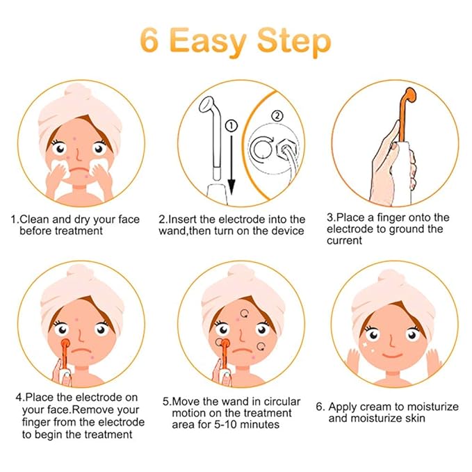 High Frequency Machine Master: Dual-Use Portable Electrode Wand for Enhanced Hair Growth & Scalp Health, Plus Acne Treatment - Your All-in-One Solution for Hair and Facial Care