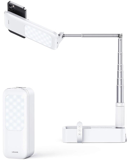 Selfie ring light portable mini LED desk ringlight with adjustable telescopic arm and phone holder