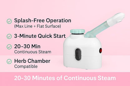 Facial Steamer for Women – Herbal Steam & Essential Oil Diffuser | Deep Pore Cleanser, Skin Glow & Spa Hydration Machine for Home Use
