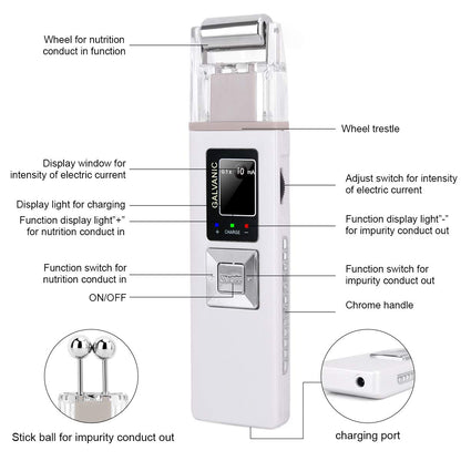 Portable Galvanic Microcurrent Skin Firming Machine, Anti-aging Face Lift Massager Home Use Beauty Salon Device
