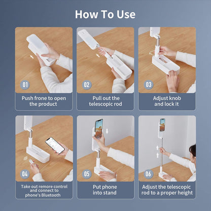 Selfie Ring Light Portable Mini LED Desk Ringlight 3200-5500K With 1000Mah Battery For Live Stream Make Up Youtube Tiktok Dimmable LED Camera Ring Light For Iphone & Android Phone