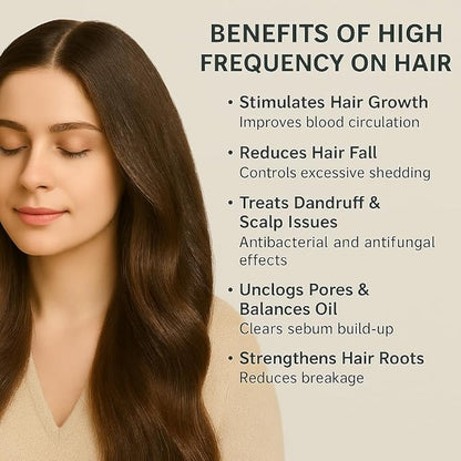 High Frequency Machine Master: Dual-Use Portable Electrode Wand for Enhanced Hair Growth & Scalp Health, Plus Acne Treatment - Your All-in-One Solution for Hair and Facial Care