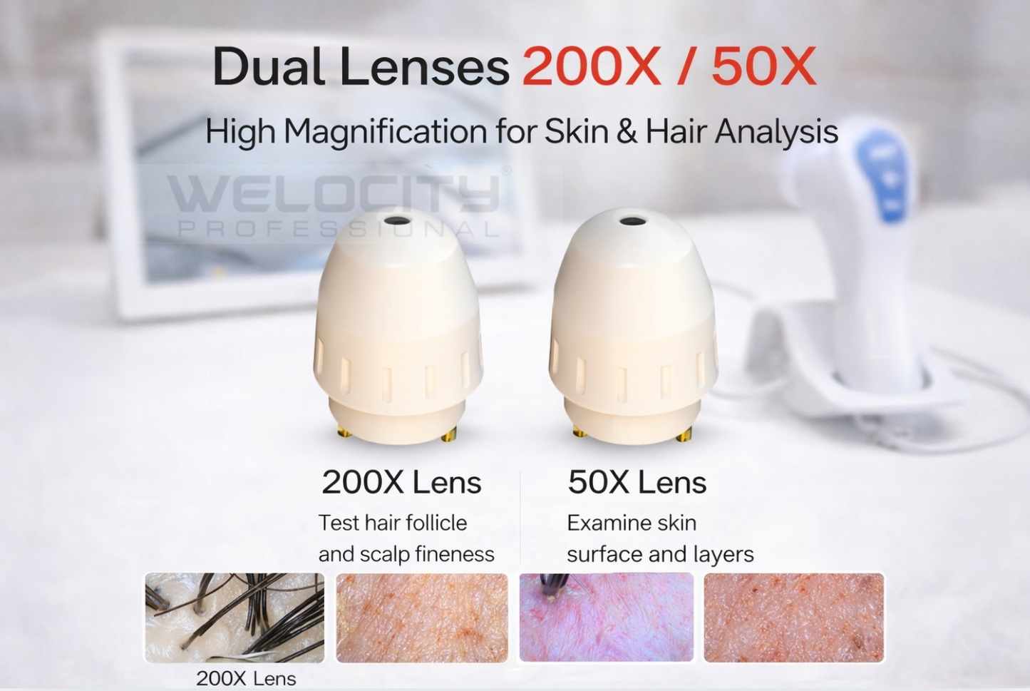 Hair & Skin Analyzer Dermascope – 11.3 Inch HD Display (50X / 200X)