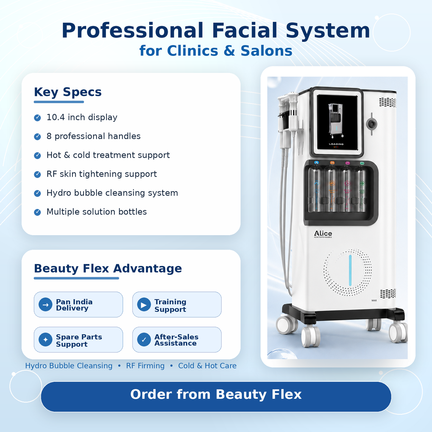 Alice Super Bubble Max professional facial system specifications