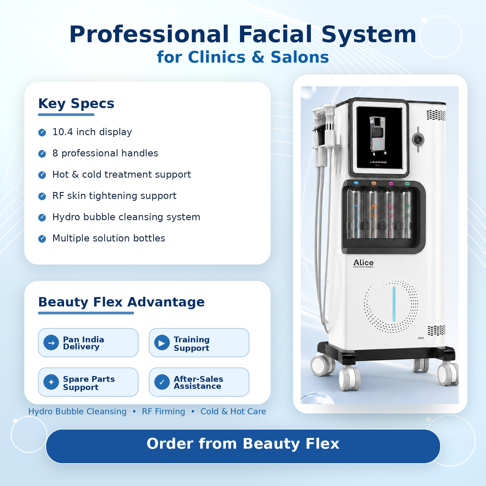 Alice Super Bubble Max professional facial system specifications